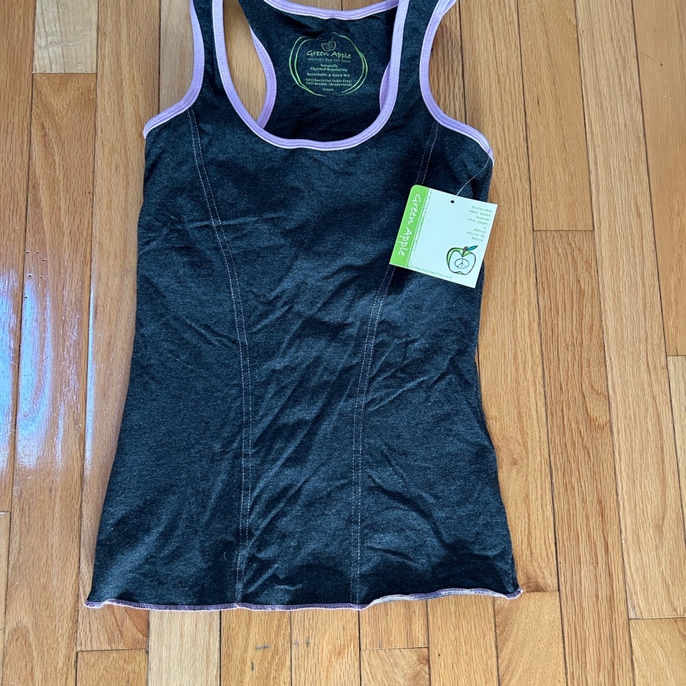 NWT Green Apple Tank Top with built in bra